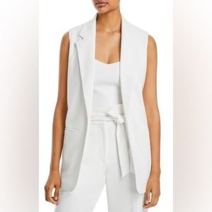 LAUREN White Button Front Minimalist Blazer/Jacket/ Vest-Size Large